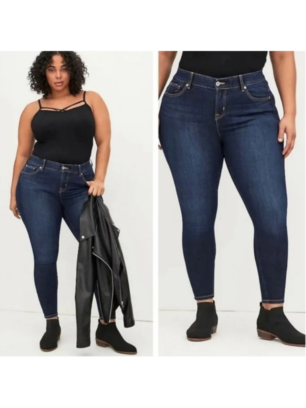 Torrid 18 Skinny Mid Rise Jegging Dark Blue Wash Legging Stretch Jeans Plus